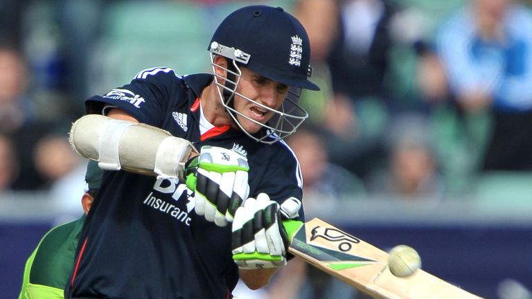 England's Steven Davies bats during their first One Day International cricket match against Pakistan, at the Emirates Durham International Cricket Ground i