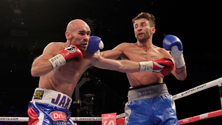 BOXING O2 ARENA, LONDON 10/9/16.PIC;LAWRENCE LUSTIG.IBF BANTAMWEIGHT CHAMPIONSHIP.LEE HASKINS v STUART HALL
