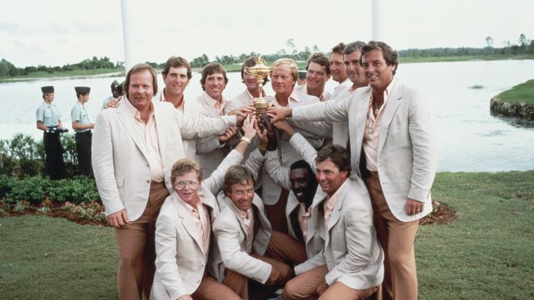 The US team, led by captain Jack Nicklaus, won the Ryder Cup 14.5 points to 13.5 points