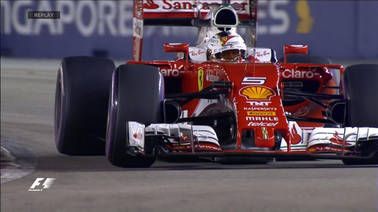 Vettel Locks up