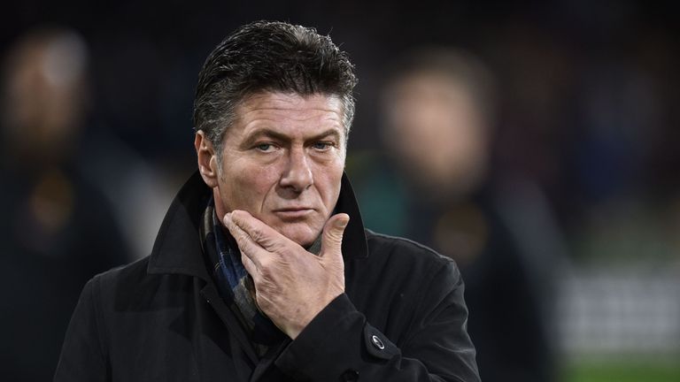 Watford head coach Walter Mazzarri arrives at Turf Moor