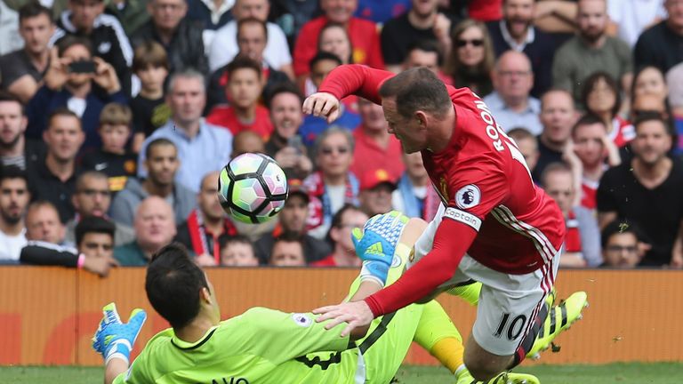 during the Premier League match between Manchester United and Manchester City at Old Trafford on September 10, 2016 in Manchester, England.