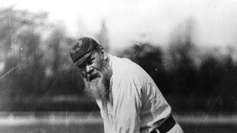 Cricketer and physician, William Gilbert Grace (1848 -1915), circa 1900. Known as W G, he started playing first- class cricket for Gloucestershire in 1864