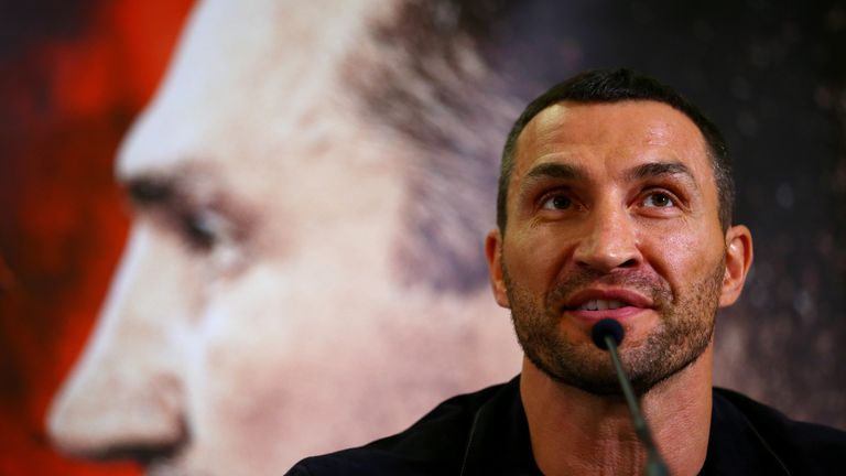 Wladimir Klitschko speaks at a press conference ahead of the world heavyweight title rematch against Tyson Fury 