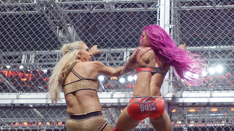 Charlotte (L) prised the Women's Title from Sasha Banks (R)