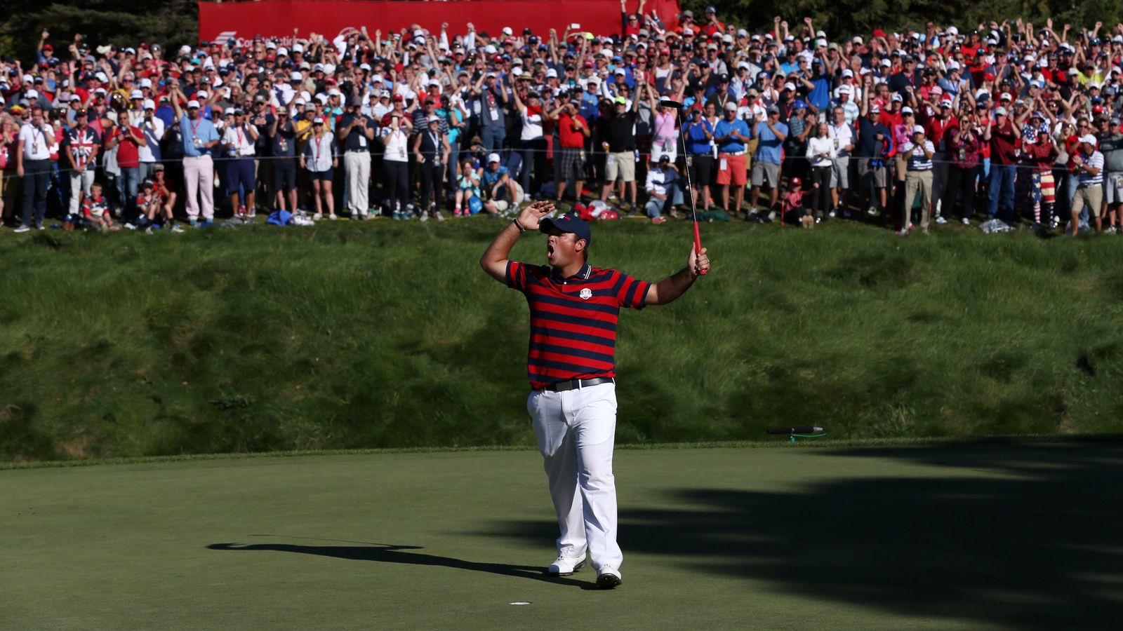 Ryder Cup Patrick Reed erupts after holing out for eagle Golf News Sky Sports