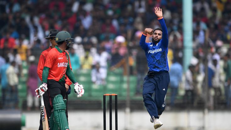 Adil Rashid bowls during the tour match between Bangladesh Cricket Board Select XI and England