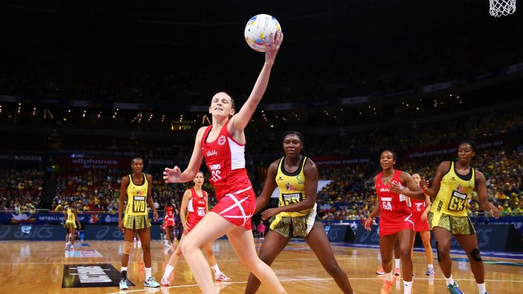 SYDNEY, AUSTRALIA - AUGUST 16:  Joanne Harten of England catches the ball during the 2015 Netball World Cup Bronze Medal match between England and Jamaica 