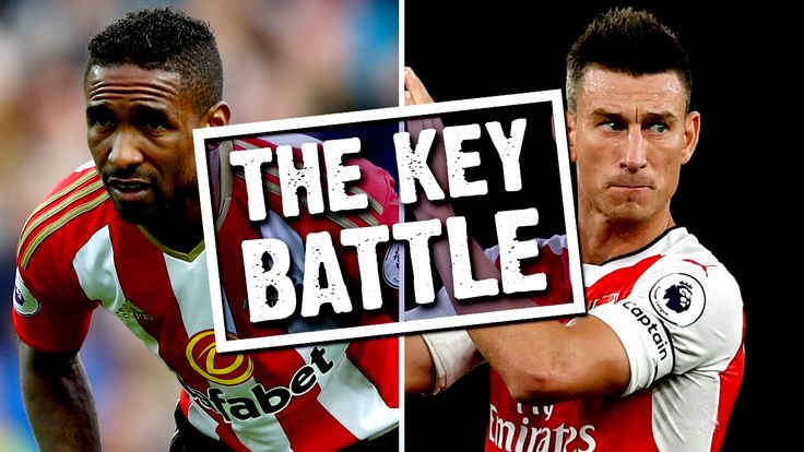 Jermain Defoe will go head to head with Laurent Koscielny on Saturday