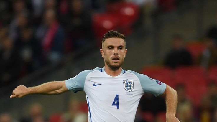 LONDON, ENGLAND - OCTOBER 08:  Jordan Henderson of England in action during the FIFA 2018 World Cup Qualifier Group F match between England and Malta at We