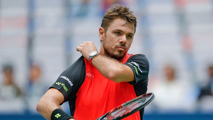 Stan Wawrinka reacts after losing the point against Kyle Edmund in Shanghai