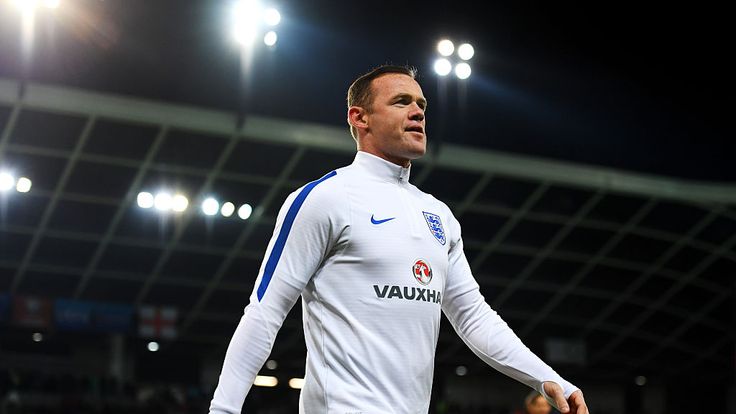 LJUBLJANA, SLOVENIA - OCTOBER 11:  Wayne Rooney of England walks on the pitch during the warm-up before the FIFA 2018 World Cup Qualifier Group F match bet