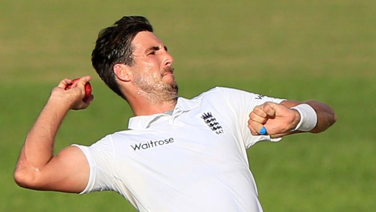 England's Steven Finn bowling during the tour match against a Bangladesh Cricket Board XI in Chittagong