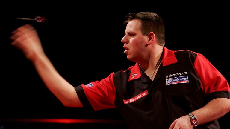 PURFLEET, UNITED KINGDOM - DECEMBER 27:  Adrian Lewis of England throws in his match against Dennis Priestley of England during the second round of the Lad