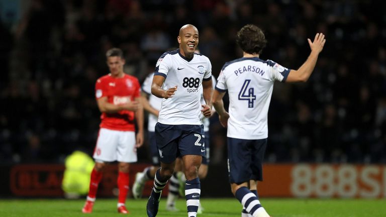 Alex Baptiste celebrates his goal