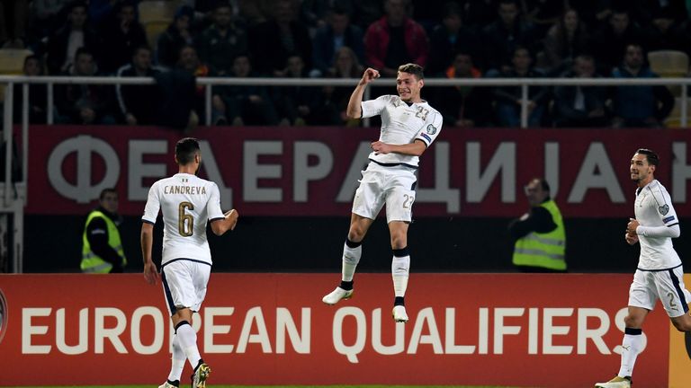 Andrea Belotti of Italy celebrates 