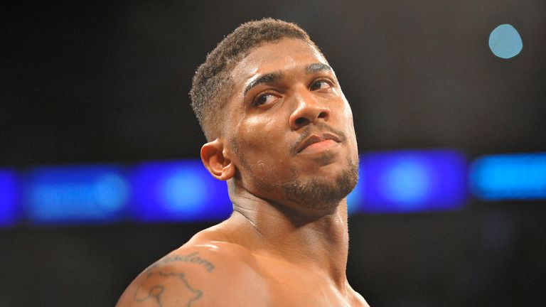 LONDON, ENGLAND - SEPTEMBER 12:  Anthony Joshua in the ring ahead of his fight against Gary Cornish for the WBC International Heavyweight title & vacant Co