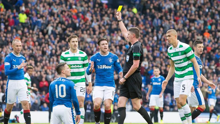 Rangers' Barrie McKay is booked for diving 