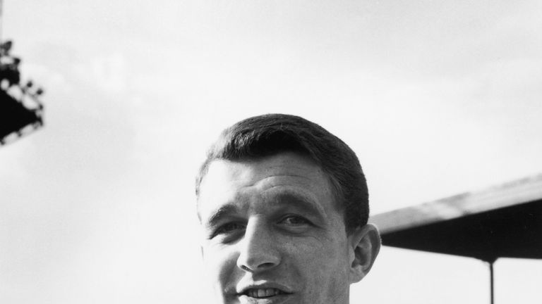 Manchester United striker David Herd, October 1961. (Photo by Terry Disney/Central Press/Getty Images)