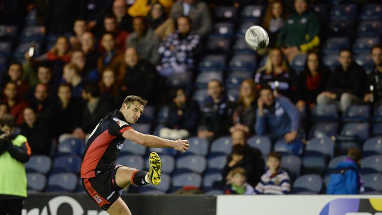 Edinburgh's Jason Tovey - seen converting Tom Brown's second try - was named man of the match