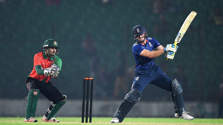 England captain Jos Buttler in action during the ODI warm up match against Bangladesh