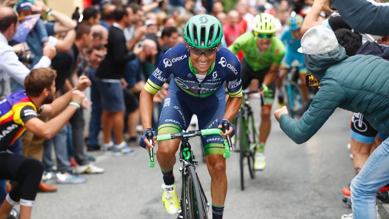 Esteban Chaves of team Orica rides during the 110th edition of the giro di Lombardia (Tour of Lombardy),  a 241 km cycling race from Como to Bergamo on Oct