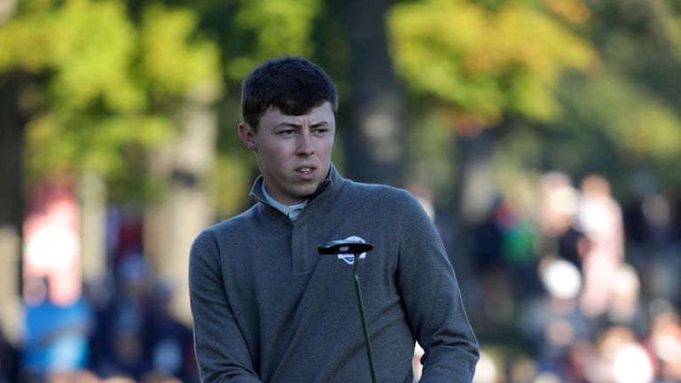 CHASKA, MN - OCTOBER 01: Matt Fitzpatrick of Europe putts on the third green during morning foursome matches of the 2016 Ryder Cup at Hazeltine National Go