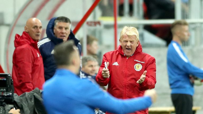 Scotland manager Gordon Strachan shows his anger