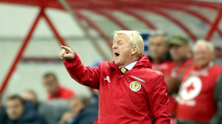 Scotland manager Gordon Strachan gestures on the touchline during the 2018 FIFA World Cup Qualifying match at the City Arena, Trnava
