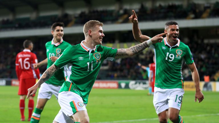 Republic of Ireland's James McClean celebrates 