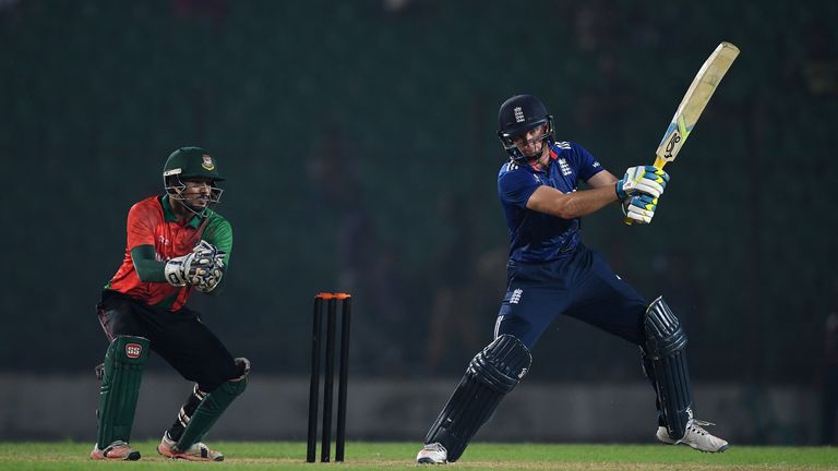 DHAKA, BANGLADESH - OCTOBER 04:  England captain Jos Buttler bats during the tour match between Bangladesh Cricket Board Select XI and England at Khan Shah