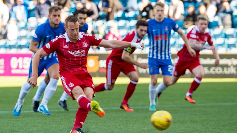 Aberdeen's Adam Rooney scores a penalty for his side