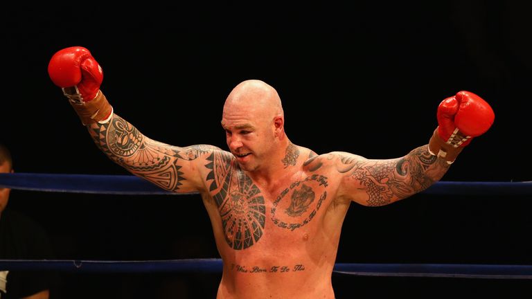 MELBOURNE, AUSTRALIA - APRIL 28:  Lucas Browne of Australia celebrates after he defeated James Toney of the USA in the WBC Super Heavyweight bout between L