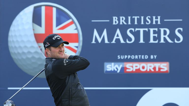 Marc Warren tees off on the 9th