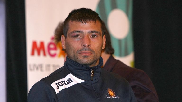 VERONA , NY - APRIL 18: Lucas Matthysse speaks with the media after his fight against Ruslan Provodnikov at the Turning Stone Resort Casino on April 18, 20