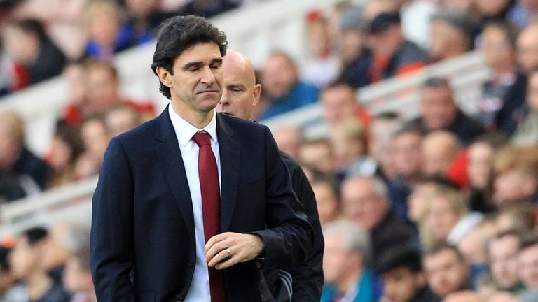 Aitor Karanka reacts to Middlesbrough's defeat against Watford