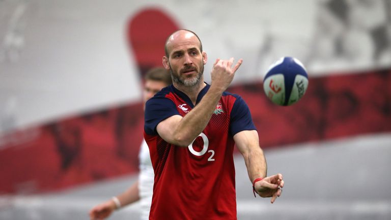 Paul Gustard, the England defence coach, during a training session earlier this year