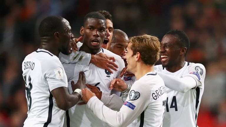 Paul Pogba of France celebrates 