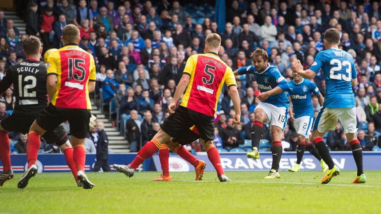 Rangers' Niko Kranjcar opens the scoring in Scottish Premiership game with Partick