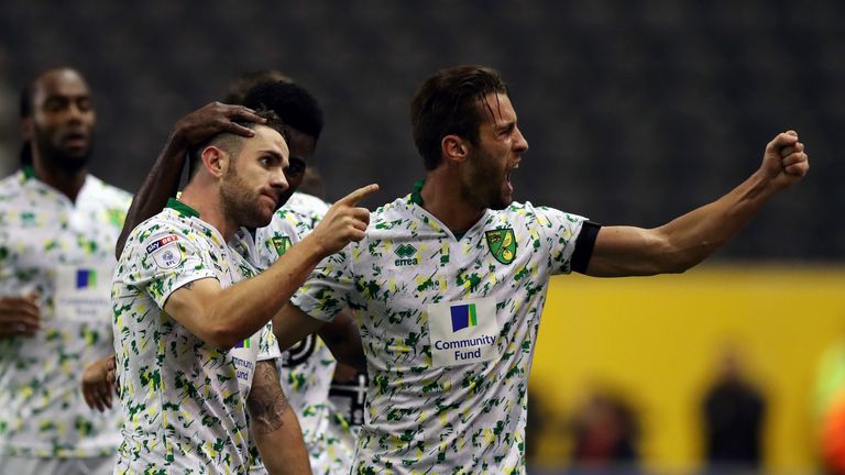 Norwich City's Robbie Brady celebrates scoring his side's winner