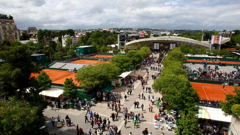 Roland Garros, in the west of Paris, covers 21 acres