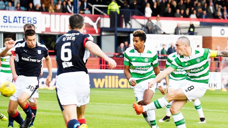 Scott Brown scores Celtic's winning goal at Dundee