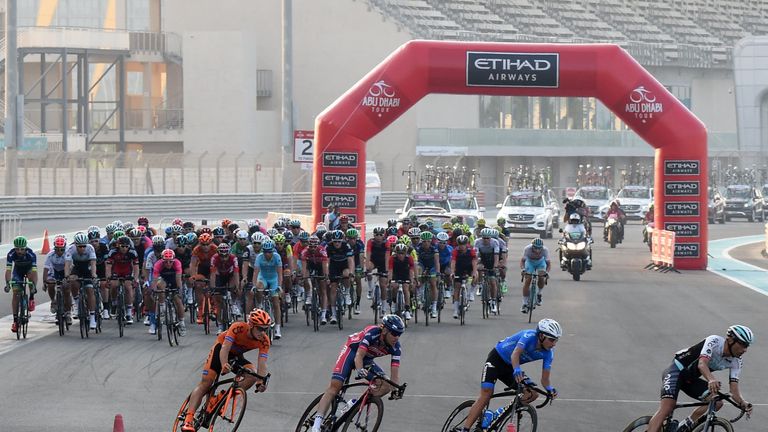 An escape goes clear on stage four of the 2016 Abu Dhabi Tour at Yas Marina