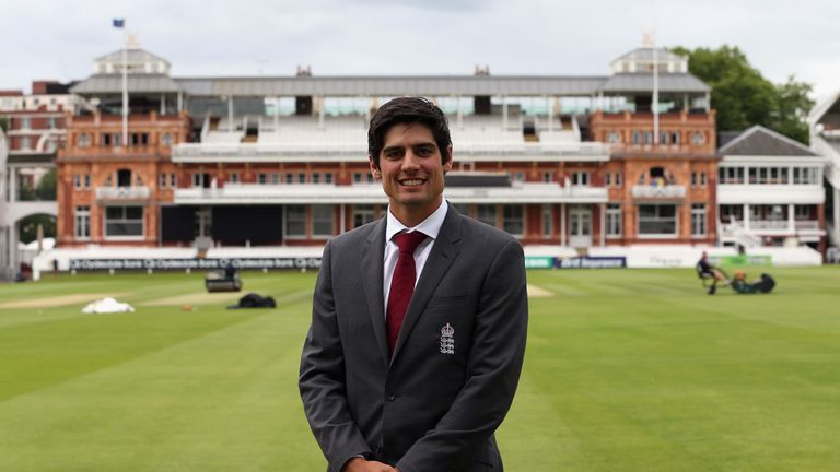 LONDON, ENGLAND - AUGUST 29:  Alastair Cook is photographed in front of the Lord's pavillion as he was announced as the new England test cricket captain fo