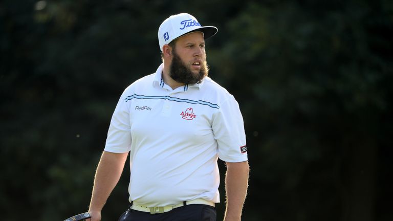 WATFORD, ENGLAND - OCTOBER 15:  Andrew Johnston of England walks onto the fourth green during the third round of the British Masters at The Grove on Octobe