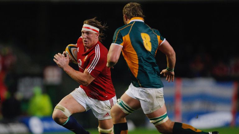 CAPE TOWN, SOUTH AFRICA - JUNE 23:  Lions forward Andy Powell charges forward during the match between The Emerging Springboks and The British and Irish Li