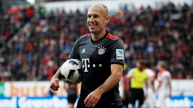Arjen Robben netted in Bayern Munich's 3-1 win over FC Augsburg
