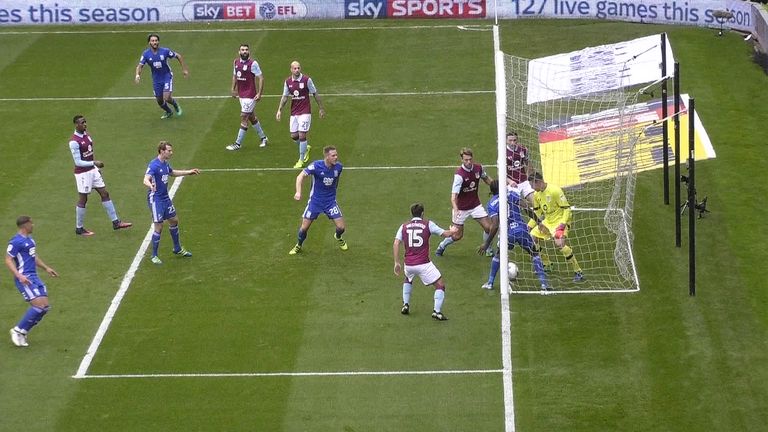 Clayton Donaldson's header was deemed not to have crossed the line