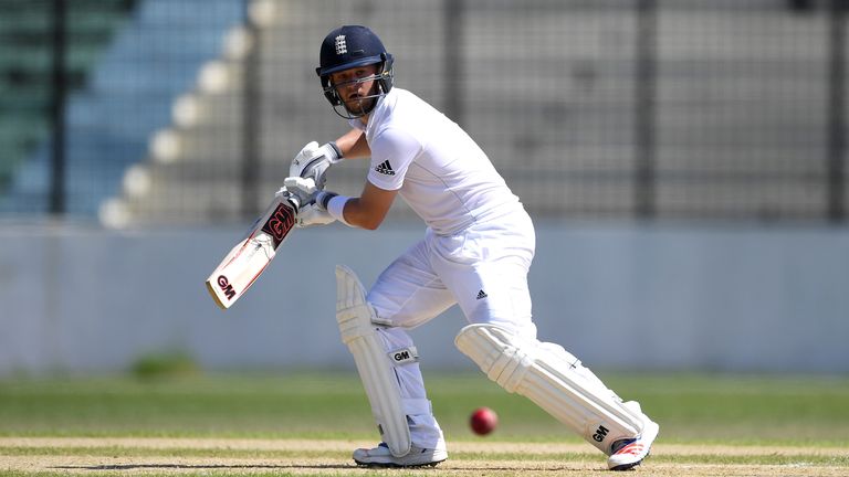 CHITTAGONG, BANGLADESH - OCTOBER 15:  Ben Duckett of England bats during a tour match between a Bangladesh Cricket Board XI and England at MA Aziz stadium 