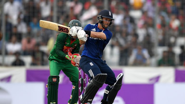 Ben Duckett of England bats during the 1st One Day International match between Bangladesh and England 